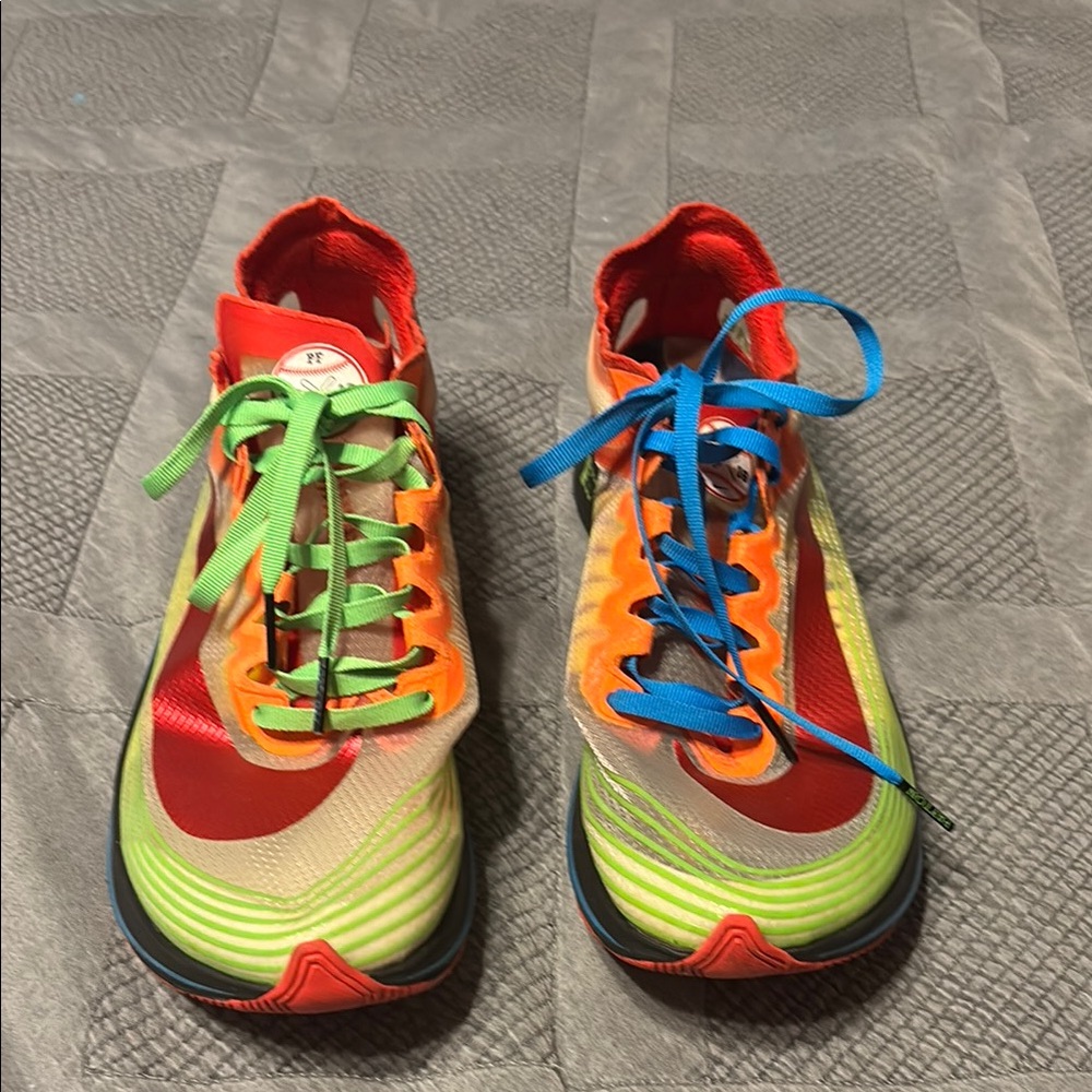 Nike Payton World ChampionshColorful Athletic Sneakers with Green and Blue Laces